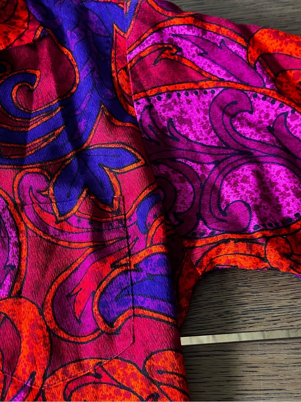 Rare Vintage Sun Fashions of Hawaii Tiki Paisley Short-Sleeve Shirt 1960’s - Picture 6 of 9
